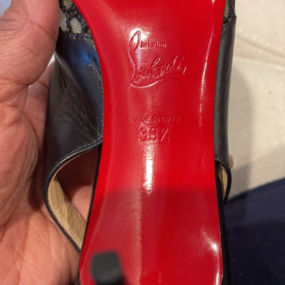 Black Sling Back Christian Louboutins Heels 39.5 - Picture 7 of 9